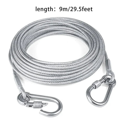 Double-Headed Dog Tie Out Cable Leash with Metal Buckle - Smarsty