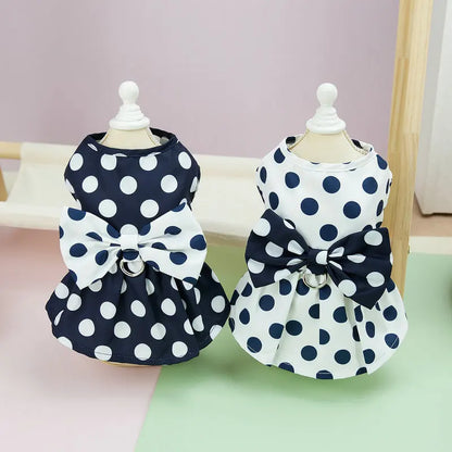 Lovely Dot Pattern Dog Dress for Wedding Parties - Smarsty
