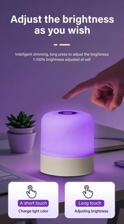 Dimmable LED Table Lamp With Remote 16 Color Options - Smarsty