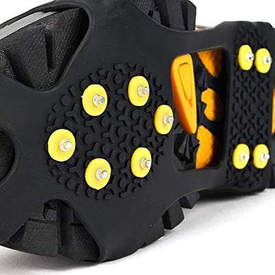 2pcs 10 Steel Studs Crampons Snow Grips Cleats for Ice and Snow Anti-Slip Rubber Traction Cleats Hiking Walking Climbing Jogging - Smarsty