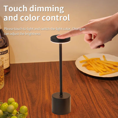 Classic Table Lamp USB Rechargeable Night Light Stepless Dimming Touch Desk Lamp 3 Colors Bedside Lamp Bar Hotel Decoration - Smarsty