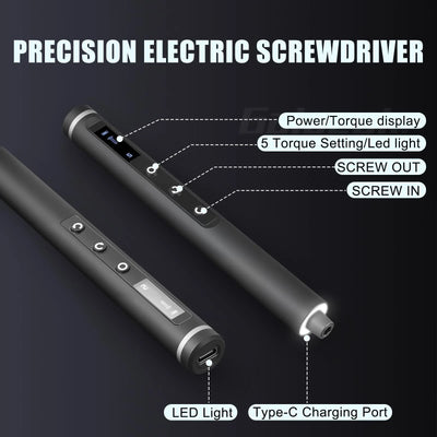 49 in 1 Electric Screwdriver Set 5 Torque Settings Precision Power Tool Magnetic Screw Driver Bits for iPhone Glasses Watch PC