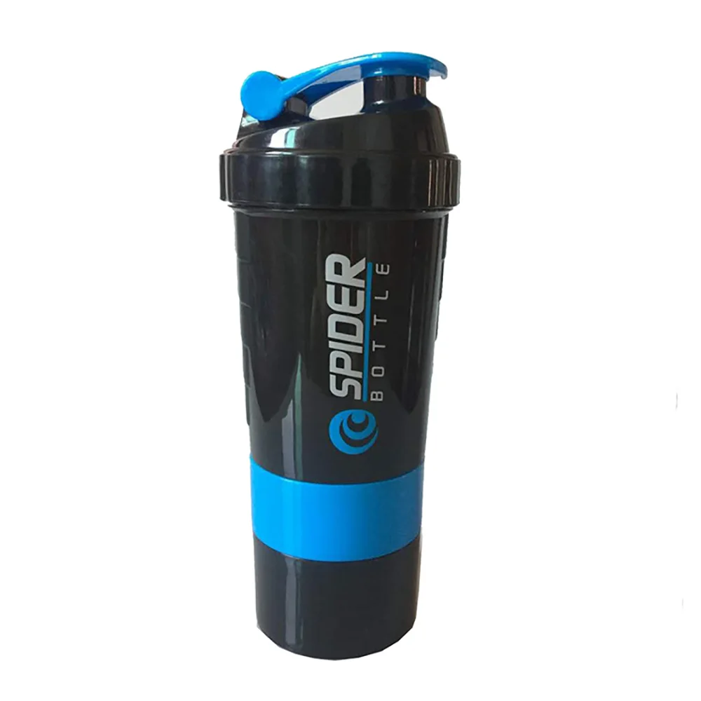 3 Layers Shaker Protein Bottle Powder Shake Cup Water Bottle Plastic Mixing Cup Body Building Exercise Bottle - Smarsty