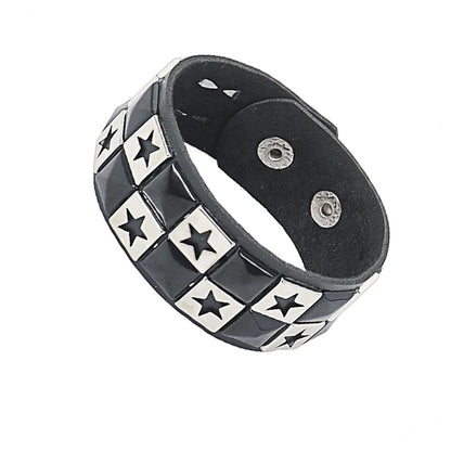 Punk Dark PU Chain Bracelet Multi Layered Fashion Jewelry - Smarsty