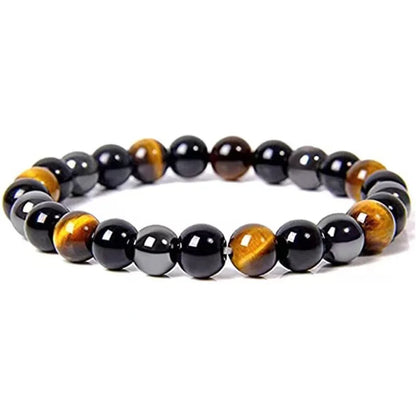 Natural Black Obsidian Tiger Eye Beads Bracelet for Health Protection - Smarsty