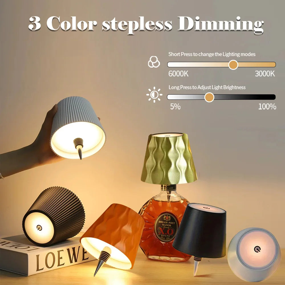 Dimmable Wireless Wine Bottle LED Table Lamp - Smarsty