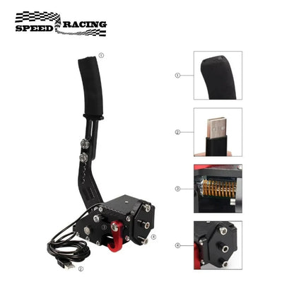 USB Handbrake SIM For G25/27/29 T300 T500 PC Racing Games Fanatecosw Dirt Rally Hand Brake System Red Black Blue HB-1009