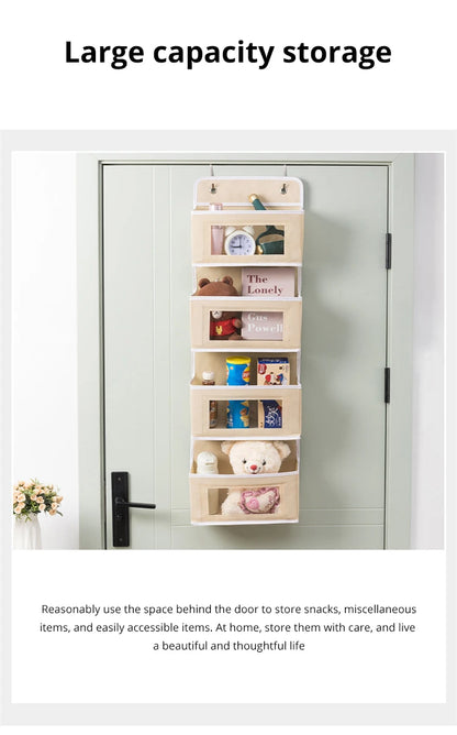 1pc Four-layer Storage Bag Door Hanging Fabric Organizer Bag For Sundries Items Underwear Socks