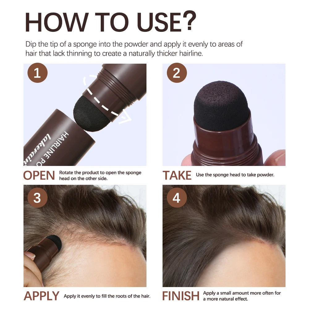 Hairline Shadow Powder Hair Waterproof Hairline Root Cover Up Natural Black Brown Eyebrow Contour Stick Repair Fill in Hair Tool - Smarsty