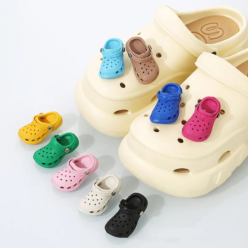 3D New Mini Shoes Shape PVC Shoe Charms for Clogs Accessories Women Beach Bag Sandals Buckle Kids Shoe Pins DIY Shoe Decorations
