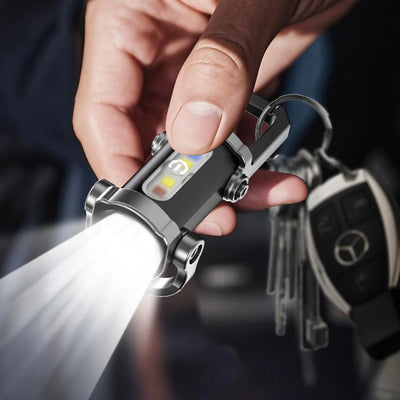 Mini Flashlight Multifunctional COB LED Keychain Flashlight 7 Gear Ultralight Camping Flashlight Waterproof for Camping Hiking