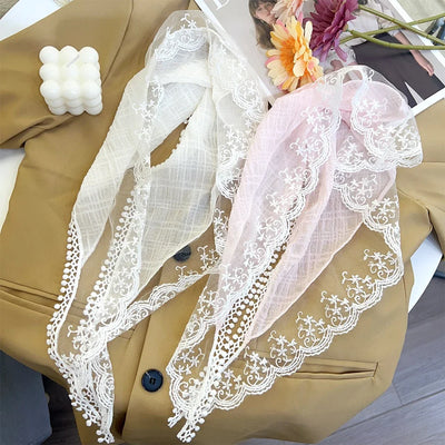 Sweet Flower Hair Scarf Headband Lightweight Summer - Smarsty