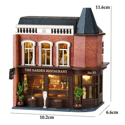 DIY Mini Wooden Doll House Assembly Building Model Pink Princess Villa Architecture Kit 3D Puzzle Dollhouse With Furniture Gifts by Smarsty
