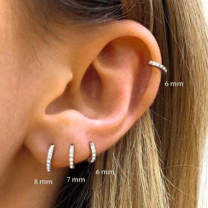 Stainless Steel Crystal Zirconia Small Huggie Earrings - Smarsty