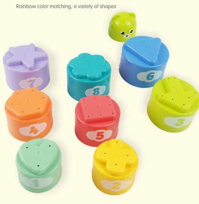 Kid Brain Response Battle Fold Cup Hand Speed Competition Fold Cup Baby Stack Game Early Education Puzzle Train Board Games Toy - Smarsty