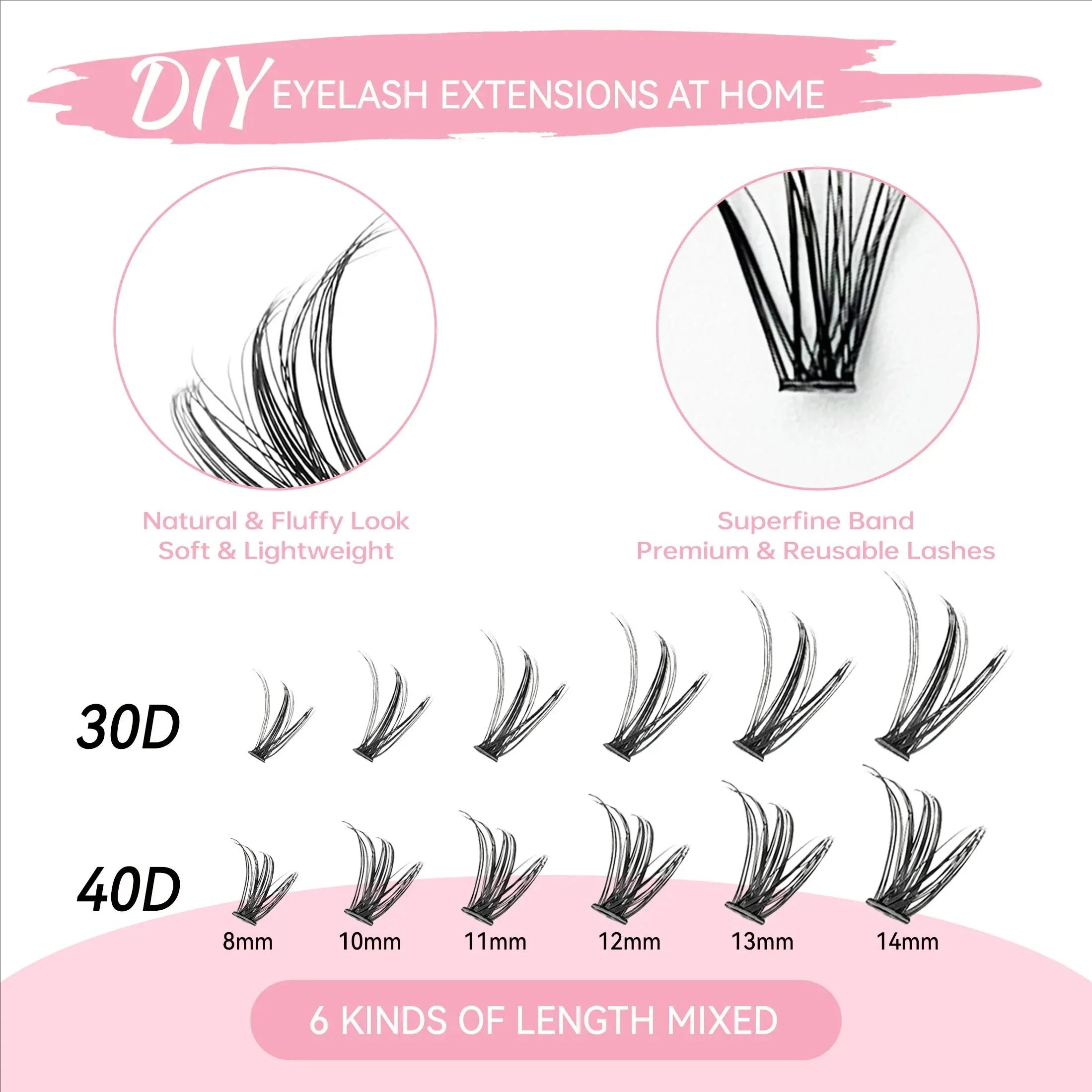 MIAOJIE DIY Eyelash Set with 200 Individual Lashes - Smarsty