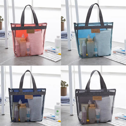 Mesh Makeup Toiletry Storage Bags Handbags Portable Travel Washing Body Shower Tools Organizer Hanging Cosmetic Organizer Pouch - Smarsty