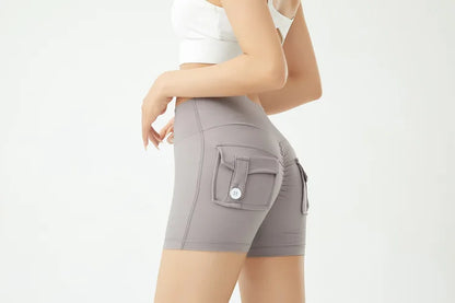 Peach Butt Fitness Shorts Women's Exercise Three-Quarter Pants Cargo Air Dry Pocket Yoga  Tight  Lift Summer - Smarsty