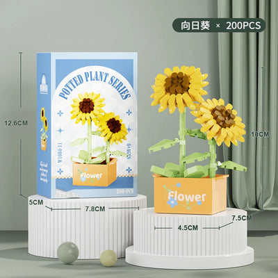 Bouquet Flower Mini Diy Building Block Toys for Children Bricks Blocks for Adults Constructor Micro Bricks Construction Set Gift by Smarsty