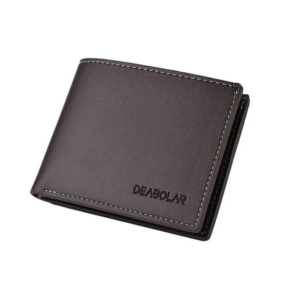 Pu Leather Men Short Wallet Thin Style Folding Young Men Credit Card Holder Wallet - Smarsty