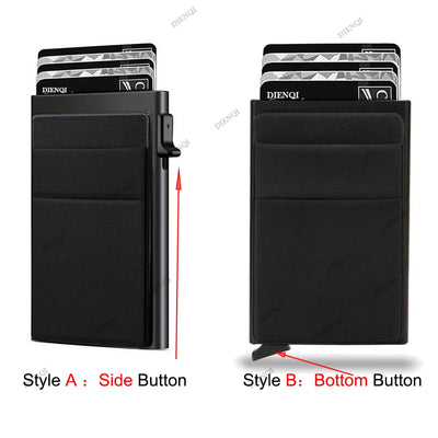 Rfid Credit Card Holder Men Thin Slim Mini Minimalist Wallets Luxury Metal Bank ID Cardholer Case Wallet for Men Carteras Choice - Smarsty