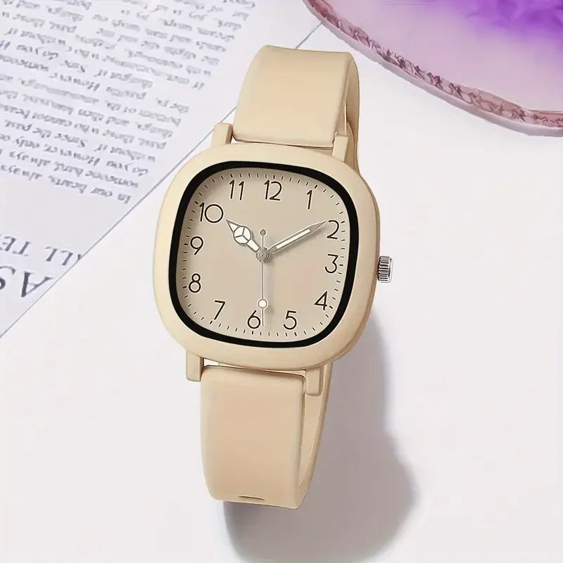 Silicone Band Women Quartz Watch with Arabic Dial - Smarsty