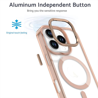 High hardness Magnetic Magsafe Metal Lens Buttons Clear Case For iPhone 16 Pro Max 15 Pro Max 14 Pro 13 12 11 X XS Protect Cover