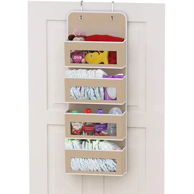 1pc Four-layer Storage Bag Door Hanging Fabric Organizer Bag For Sundries Items Underwear Socks by Smarsty