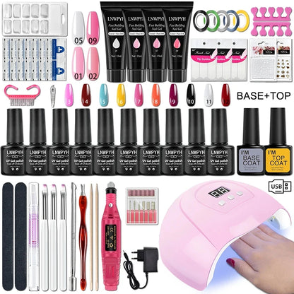 Gel Nail Polish Kit With UV Lamp And Drill - Smarsty