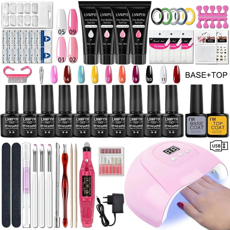 Gel Nail Polish Kit With UV Lamp And Drill - Smarsty