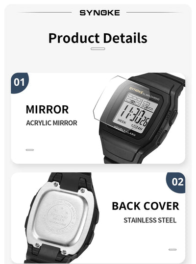 SYNOKE Luminous Waterproof Sports Watch for Boys - Smarsty