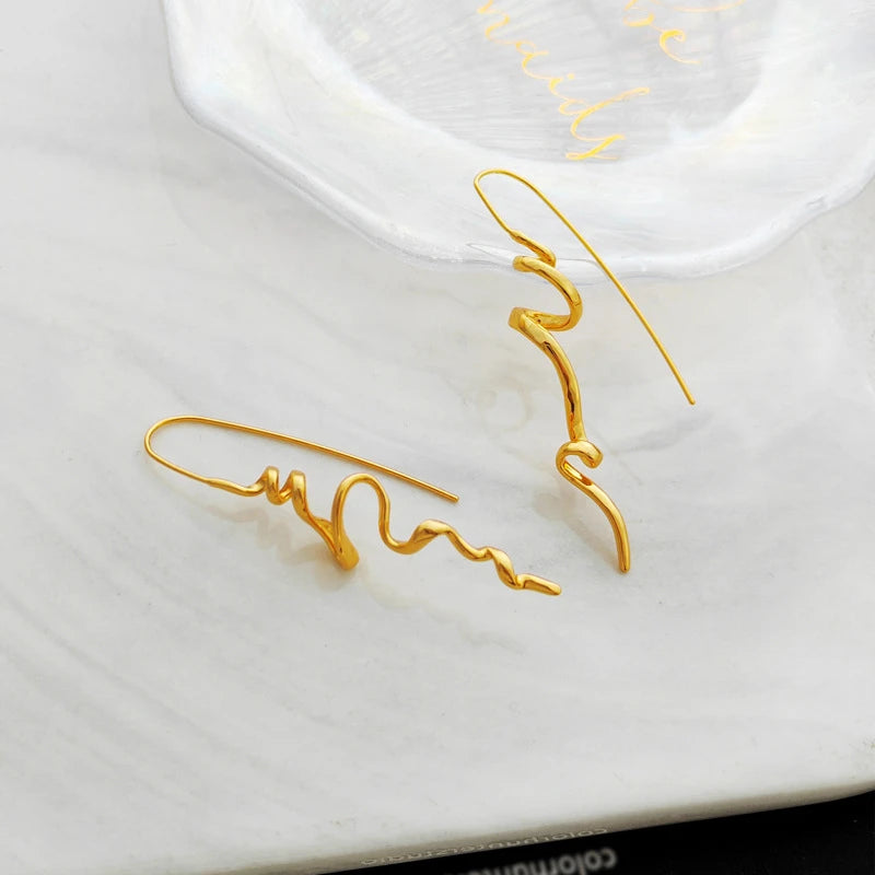 Abstract 3D Stud Earrings Retro Statement Fashionable - Smarsty