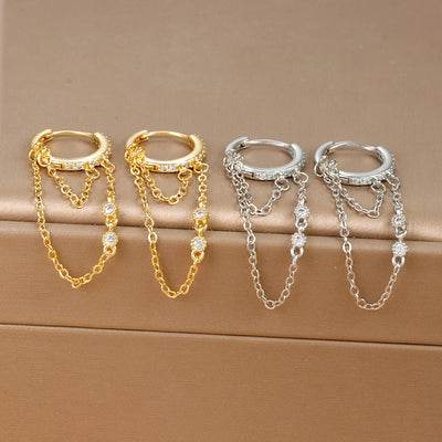 Trendy Long Tassel Drop Earrings for Women in Stainless Steel - Smarsty