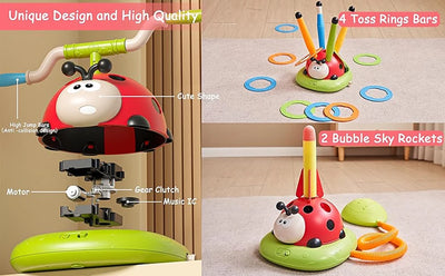 Ladybug Sport Entertainment Game Toy Multifunction Rope Skipping Machine Ferrule Jump Rocket Launcher Outdoor Educational - Smarsty