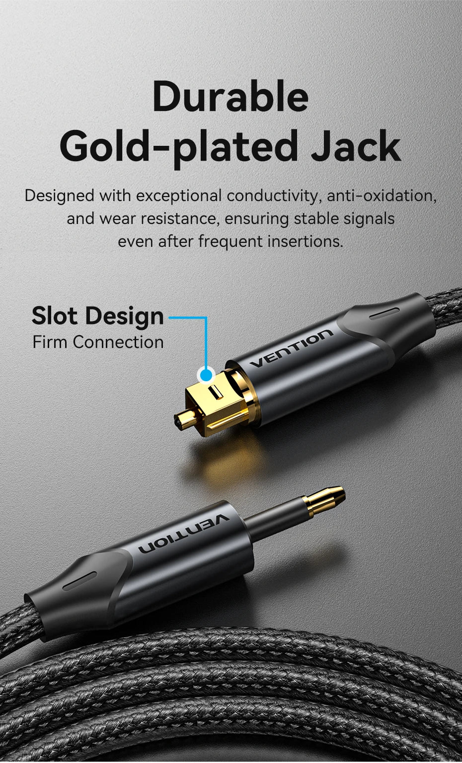 Vention Toslink SPDIF Optical Audio Cable for Amplifiers - Smarsty