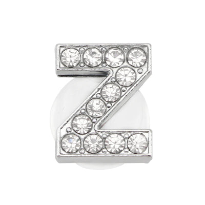 1PC Shoe Charms Glitter Rhinestone Letter Crystal Alphabet Shoes Charm Decorations Jewelry Slider Bracelet Wristbands Accessorie - Smarsty