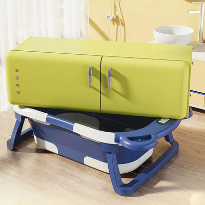 Portable Travel Bathtub, Collapsible Baby Bathtub, with Thermometer &1Soft Floating Cushion, with Drain Hole,For Baby 0-36 Month
