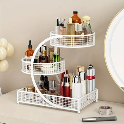 1pc Metal Makeup Storage Rack Cosmetic Organizer Dresser Multi-layer Skincare Organizing Box Lightweight No-Installation Home - Smarsty