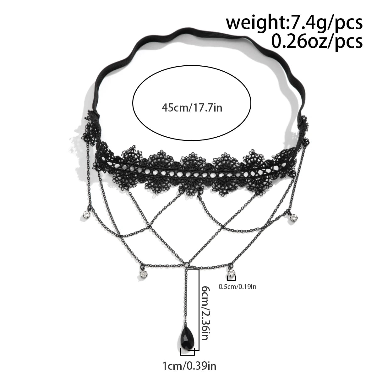 Boho Black Lace Thigh Chain Body Jewelry for Women - Smarsty