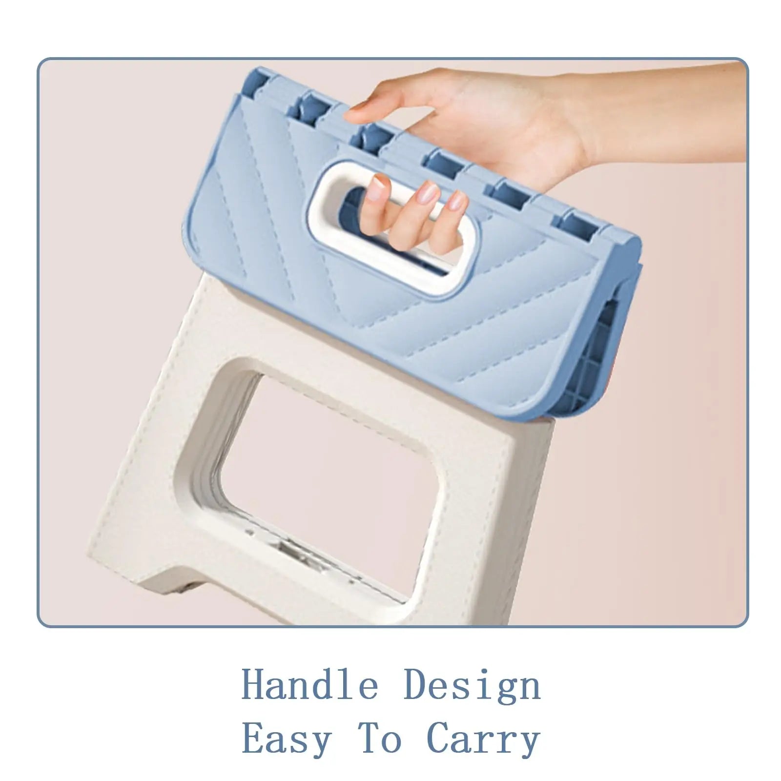 Home Folding Step Stool - Anti-Slip Surface Foot Stool with 8.7 Inch Height - Sturdy & Lightweight Plastic Foldable Step Stool