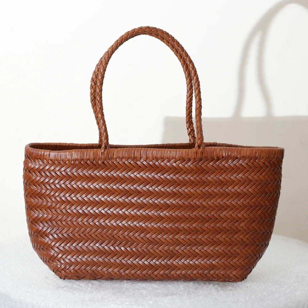 Genuine Leather Tote Bag For Women With Crossbody Strap - Smarsty