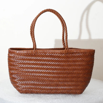 Genuine Leather Tote Bag For Women With Crossbody Strap - Smarsty