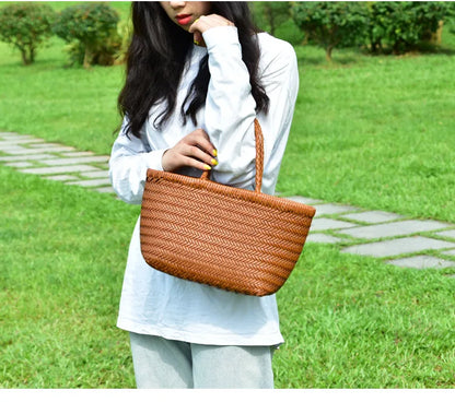 Genuine Leather Tote Bag For Women With Crossbody Strap - Smarsty