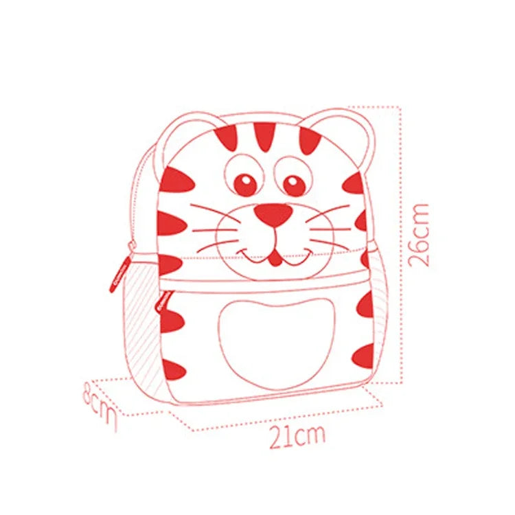 Cartoon Animal Kids Backpack With Durable Nylon Construction - Smarsty