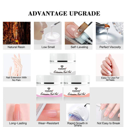 Milky White Builder Gel For Nail Extensions 30ML Self Leveling Formula - Smarsty