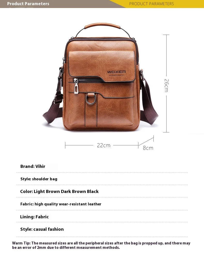 Mens PU Leather Shoulder Bag Crossbody for Travel Everyday - Smarsty