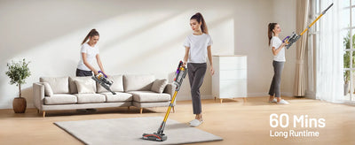 Kissof S17 Pro 550W/55KPA Cordless Vacuum Cleaner, 60Mins  Self-Standing Vacuum Cleaners for Home, Anti-Tangle Stick Vacuum - Smarsty