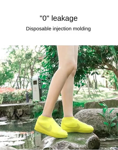 1 Pair Silicone WaterProof Shoe Covers Lip-resistant Rubber Rain Boot Rain Gear Overshoes Accessories for Outdoor Rainy Day - Smarsty