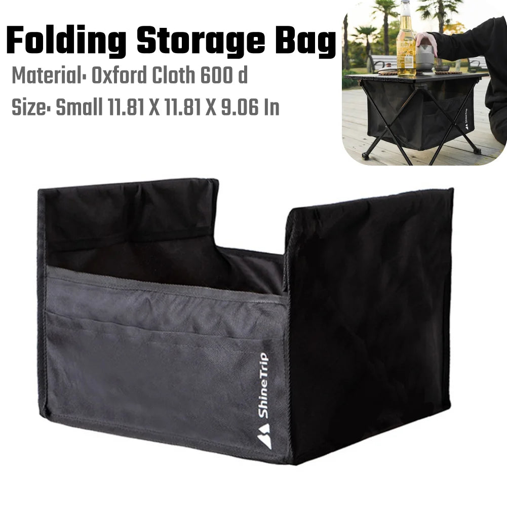 Outdoor Camping Storage Bag Large Capacity 600D Waterproof Oxford Foldable Bag with Front Pocket for Beach Table Accessories