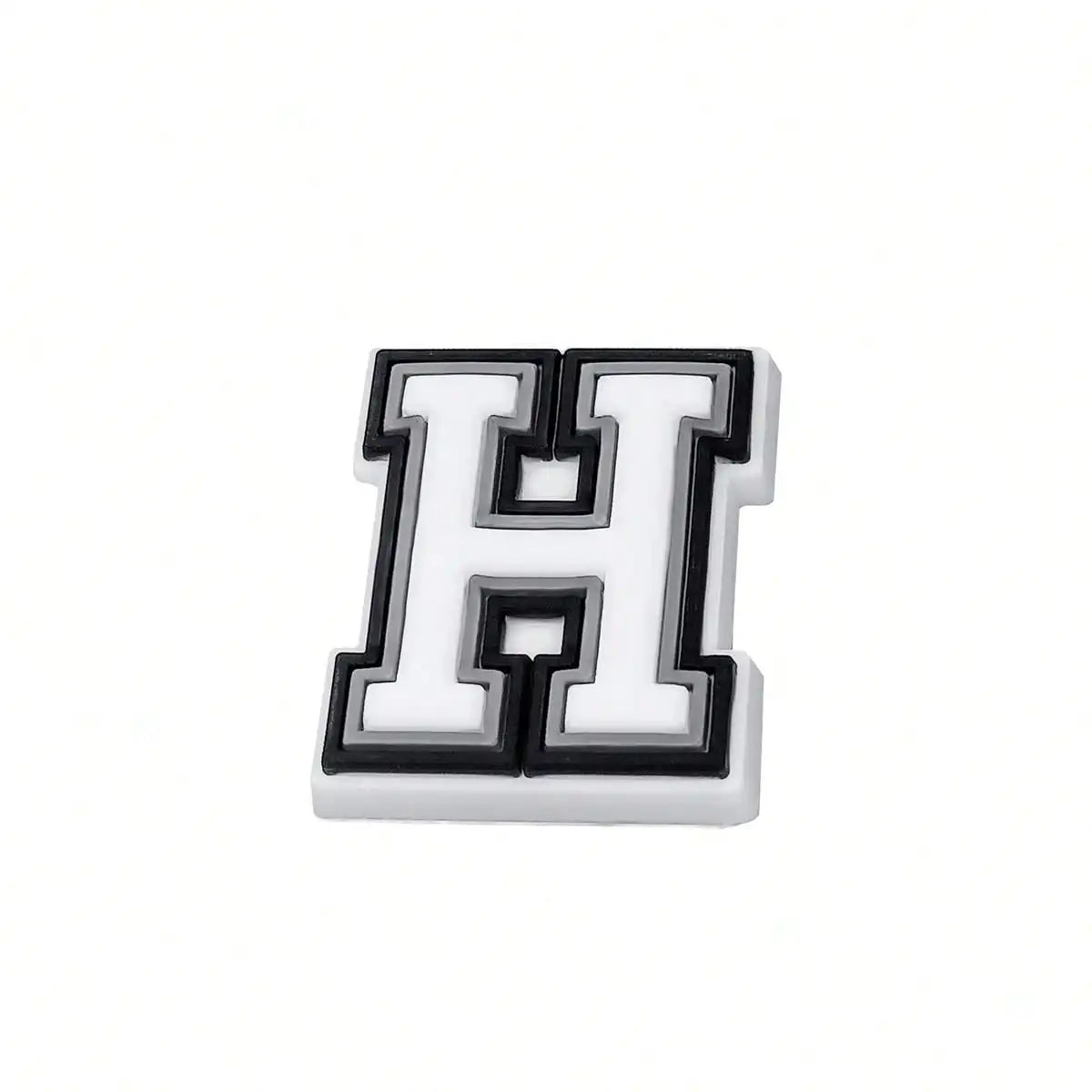 1pc Black White Alphabet Shoe Charm, PVC Shoe Accessory For Crocs, Wristband, Slipper,DIY Accessories Gifts For Holiday Party